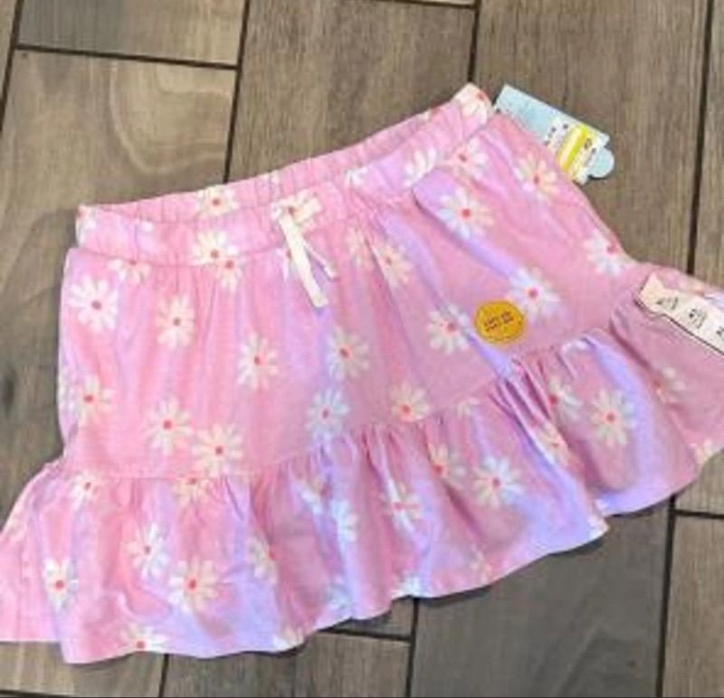 Photo 1 of (L) Girls Pink Flower Ruffle Skirt

