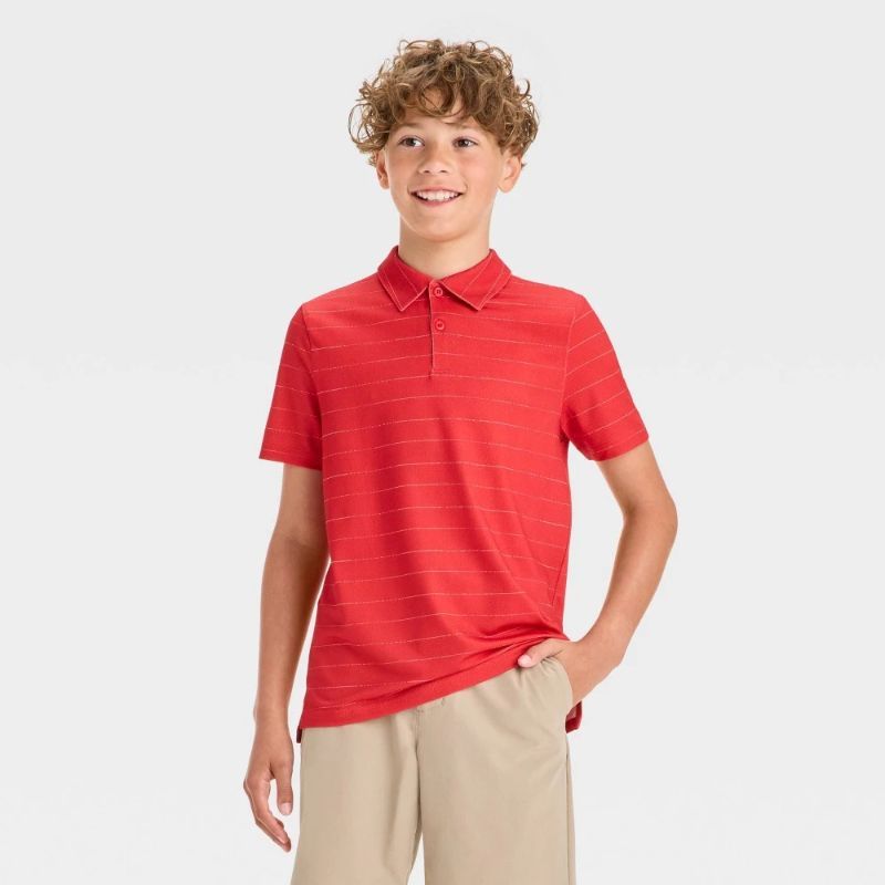 Photo 1 of (S) Boys' Textured Golf Polo Shirt - All in Motion™ Red S