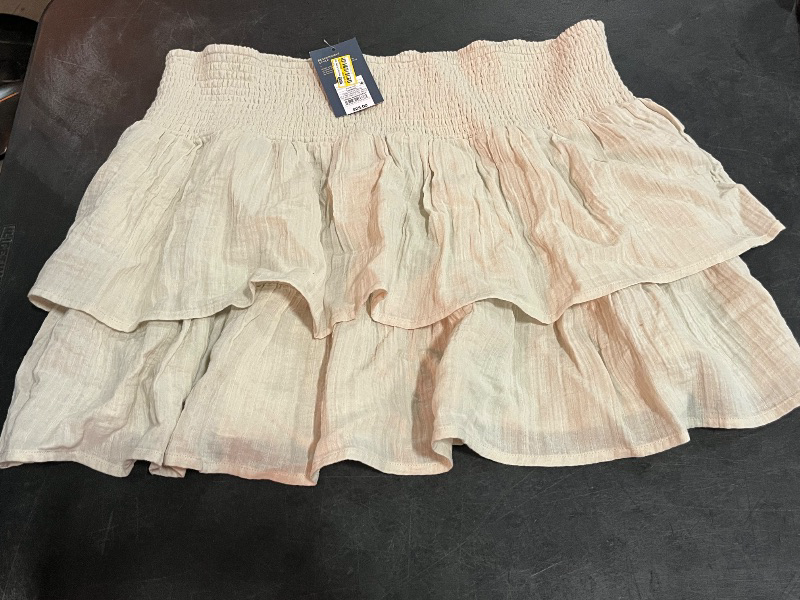 Photo 1 of (XL) Women's Ruffle Mini a-Line Skirt - Universal Thread™ Tan XL
