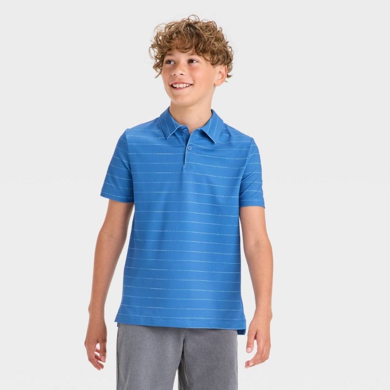 Photo 1 of (S) Boys' Textured Golf Polo Shirt - All in Motion™ Blue S