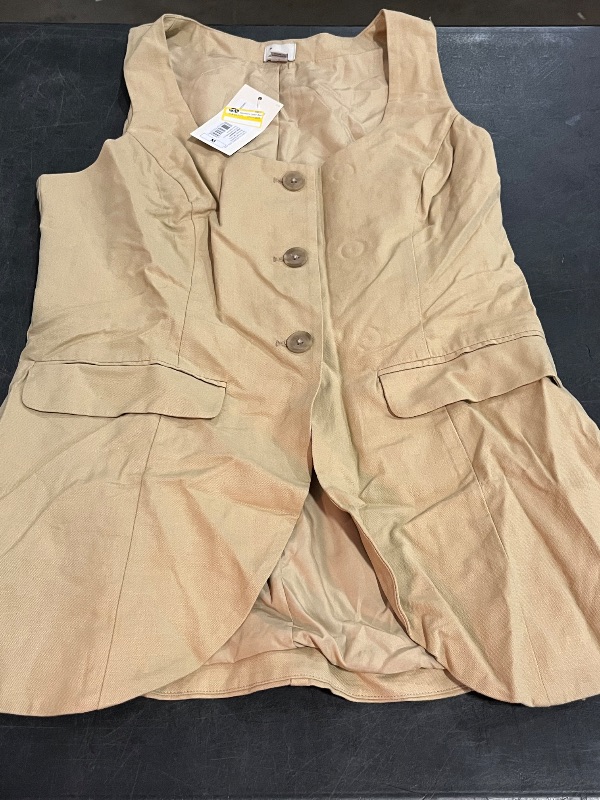 Photo 1 of (M) Women's Linen Blend Vest - a New Day™ Tan M
