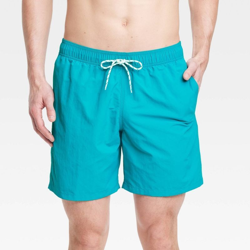 Photo 1 of (L) Men's 7" Swim Shorts - Goodfellow & Co Aqua Blue L
