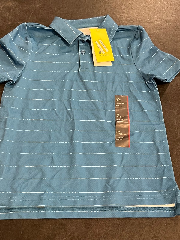 Photo 1 of (XS) Boys' Textured Golf Polo Shirt - All in Motion™ Blue XS
