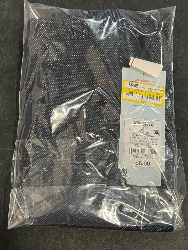 Photo 1 of (XS) Girls' Leggings Pants - Cat & Jack™ Faux Denim XS: High Rise, Lightweight, Elastic Waistband
