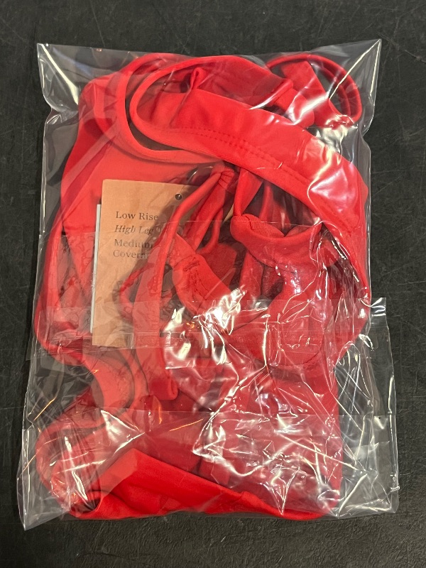 Photo 1 of (M) Women's Side-Tie High Leg Medium Coverage Bikini Bottom - Shade & Shore Red M
