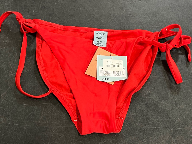 Photo 1 of (M) Women's Side-Tie High Leg Medium Coverage Bikini Bottom - Shade & Shore Red M
