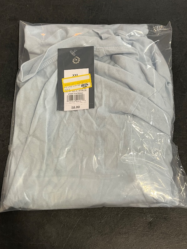 Photo 1 of (XXL) Women's Short Sleeve V-Neck T-Shirt - Universal Thread™ Light Blue XXL: Relaxed Fit, Jersey, Pullover
