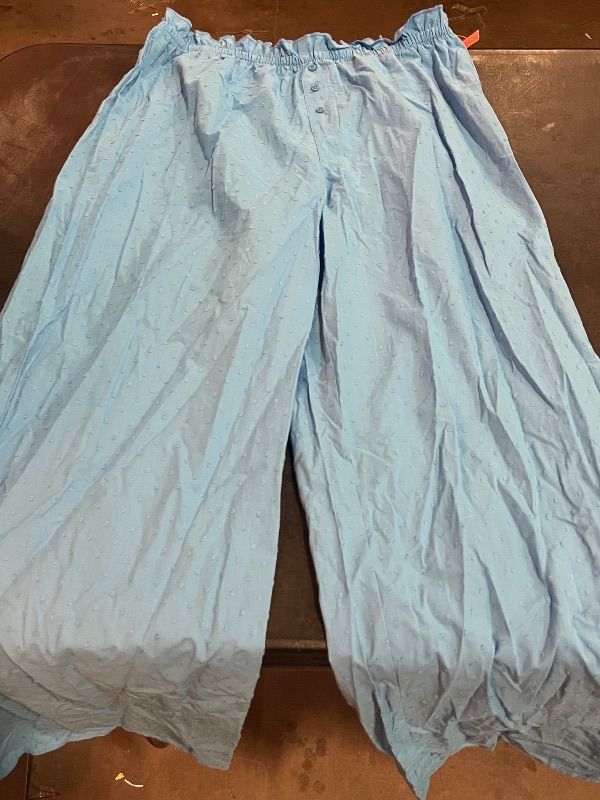 Photo 1 of (L) Women's Poplin Dot Pajama Pants - Colsie™ Blue L

