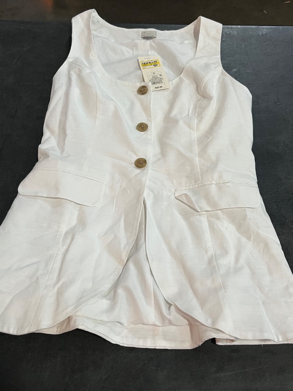 Photo 1 of (S) Women's Linen Blend Vest - a New Day™ White S
