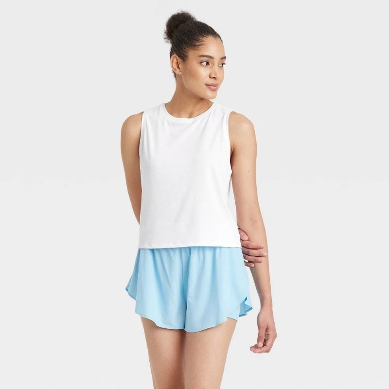 Photo 1 of (XS) Women's Beyond Ease Muscle Tank Top - All in Motion™ White XS: Recycled Polyester, Moisture Wicking, Quick Dry, Jersey