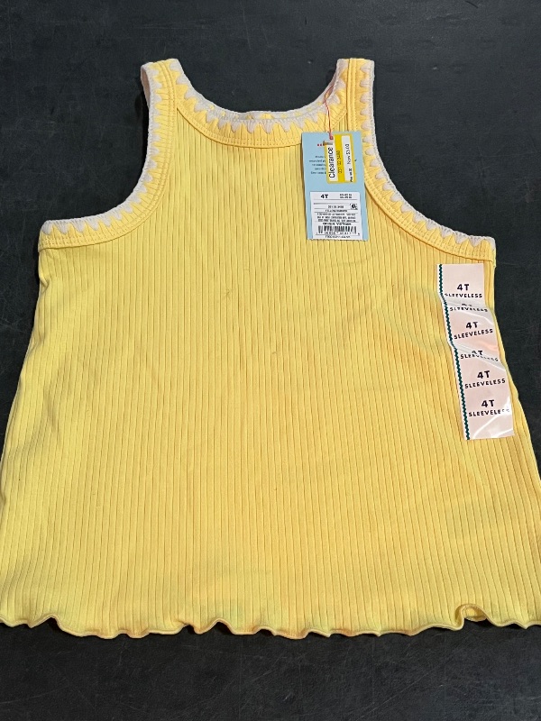 Photo 1 of 4T Toddler Girls' Ribbed T-Shirt - Cat & Jack™ Yellow 4T
