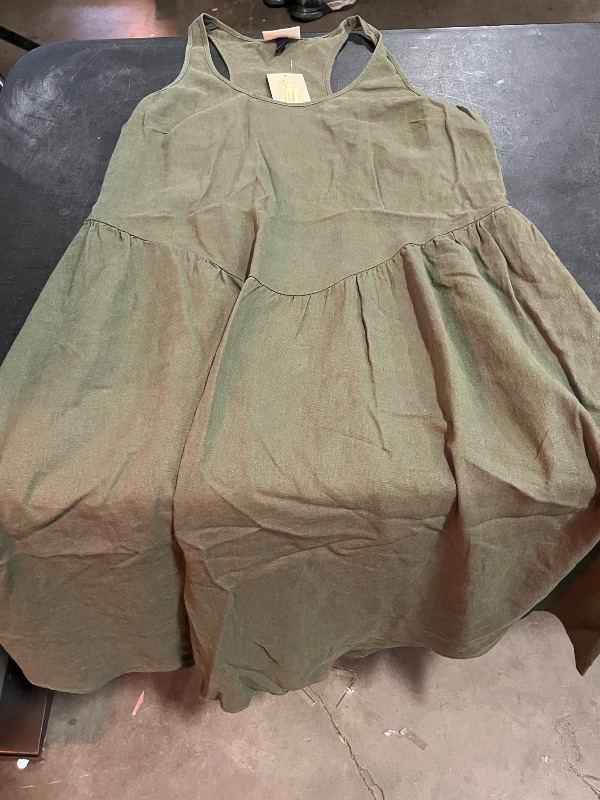 Photo 1 of (XL) Women's Drop Waist MIDI a-Line Dress - Universal Thread™ Olive Green XL
