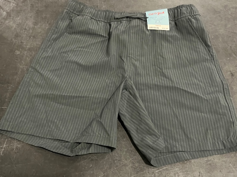 View 2 of (XL) Boys' Above the Knee Quick Dry Pull-on Shorts - Cat & Jack™ Charcoal Gray XL: Relaxed Fit, Seersucker Fabric
