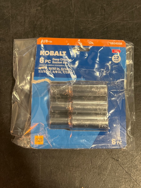 Photo 1 of Kobalt 3/8-in Drive Standard (SAE) Deep Socket Set 6 -Pieces
