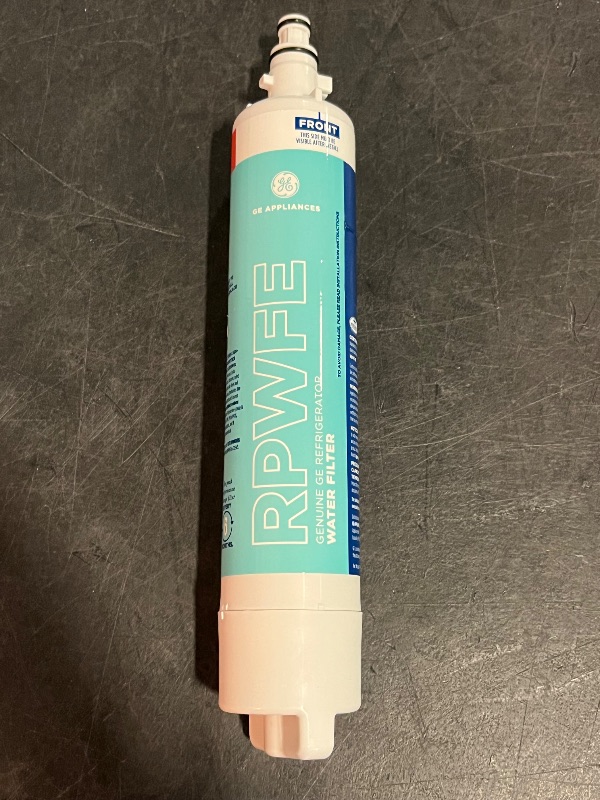 Photo 1 of GE RPWFE Refrigerator Water Filter, Genuine Replacement Filter, Certified to Reduce Lead, Sulfur, and 50+ Other Impurities, Replace Every 6 Months for Best Results, Pack of 1
