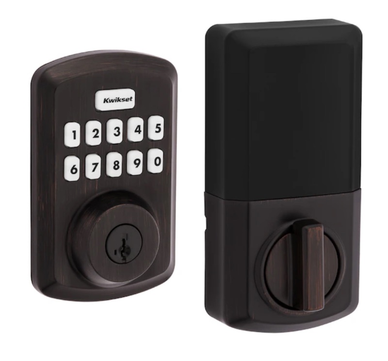 Photo 1 of Kwikset Powerbolt 250 Venetian Bronze Keypad Electronic Deadbolt Lock ft. Smart Key Security