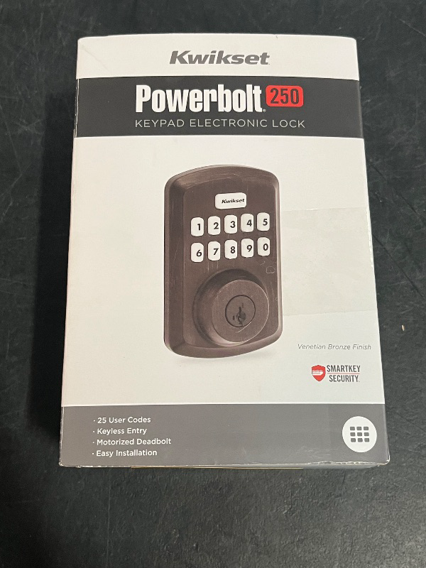 Photo 1 of Kwikset Powerbolt 250 Venetian Bronze Keypad Electronic Deadbolt Lock ft. Smart Key Security