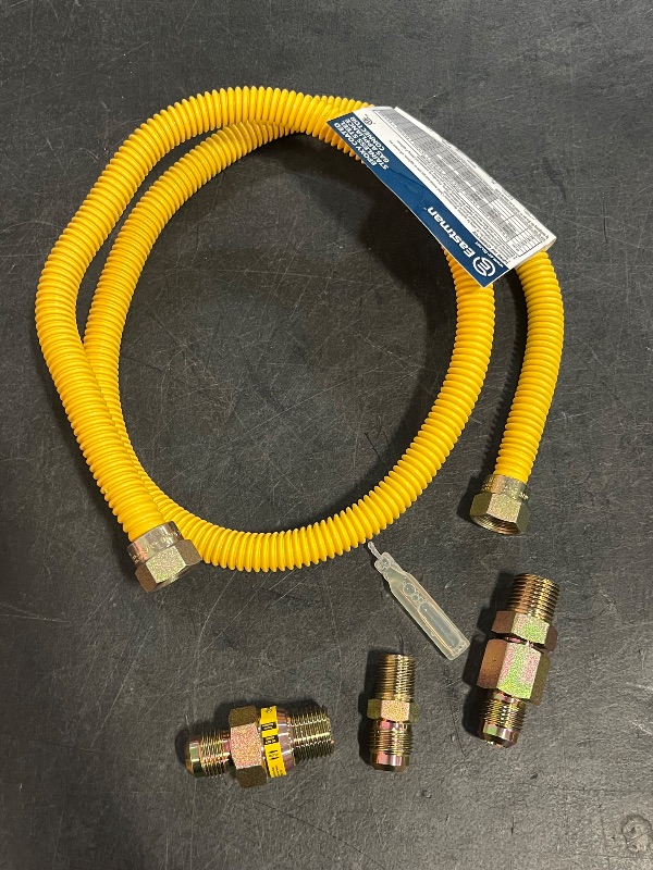 Photo 1 of EASTMAN 48-in 1/2 -in MIP Inlet x 3/8 -in MIP Outlet Corrugated stainless steel Gas dryer connector
