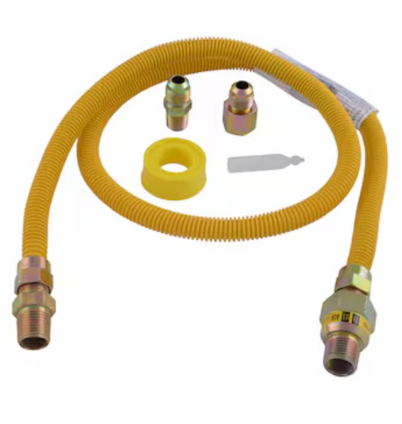 Photo 1 of EASTMAN 48-in 1/2 -in MIP Inlet x 3/8 -in MIP Outlet Corrugated stainless steel Gas dryer connector
