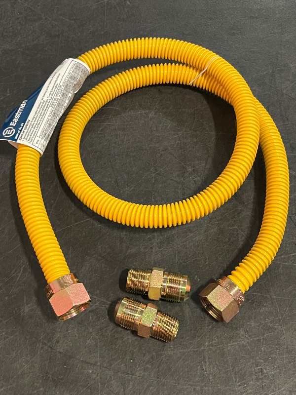 Photo 1 of EASTMAN 48-in 1/2 -in MIP Inlet x 1/2 -in MIP Outlet Stainless steel Gas connector
