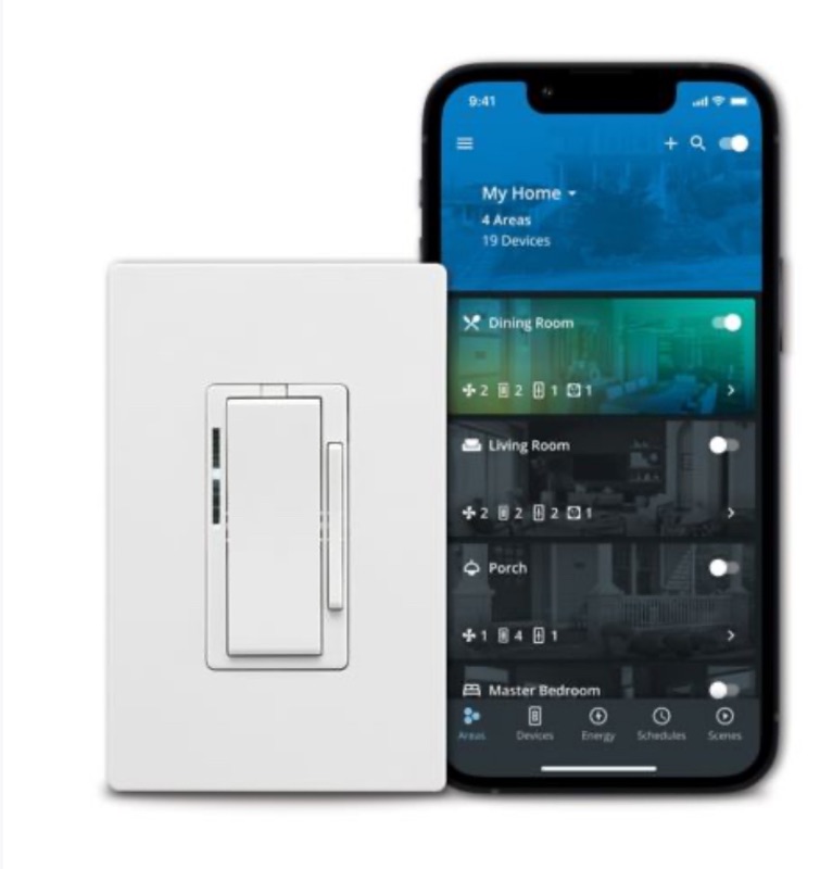 Photo 1 of Eaton Wi-Fi Smart Single-pole/3-way LED Decorator Companion Dimmer White/Light Almond/Ivory
