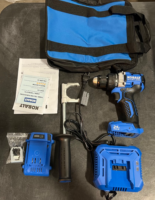 Photo 1 of Kobalt 24-volt 1/2-in Keyless Brushless Cordless Drill ( 1 -Batteries Included, and Charger Included )
