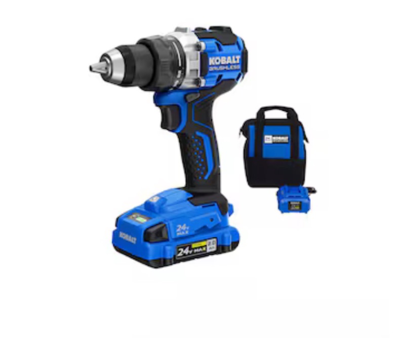 Photo 1 of Kobalt 24-volt 1/2-in Keyless Brushless Cordless Drill ( 1 -Batteries Included, and Charger Included )
