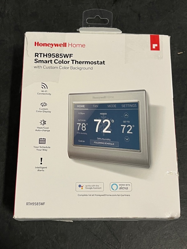 Photo 1 of Honeywell Home Silver Smart Compatible Thermostat with Wi-Fi Compatibility

