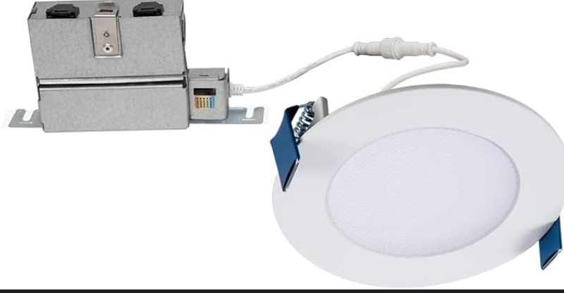 Photo 1 of HALO White 4-in 750 -Lumens Switchable white Round Dimmable LED Canless Wet rated Recessed Downlight
