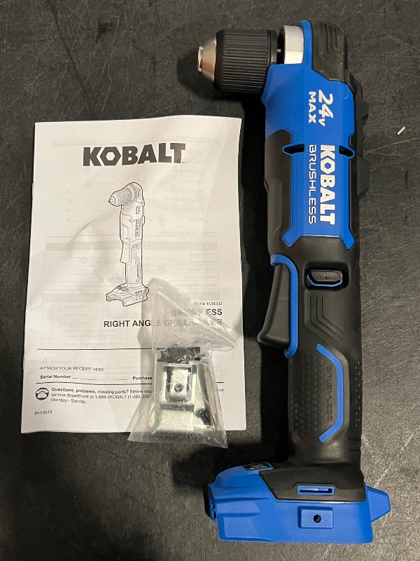 Photo 1 of Kobalt 24-volt 3/8-in Keyless Brushless Right Angle Cordless Drill (Battery Not Included and Charger Not Included )
