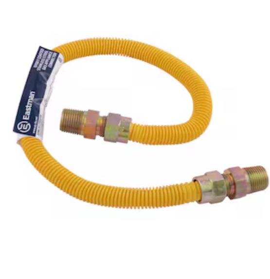 Photo 1 of EASTMAN 48-in 1/2 -in MIP Inlet x 1/2 -in MIP Outlet Stainless steel Gas connector
