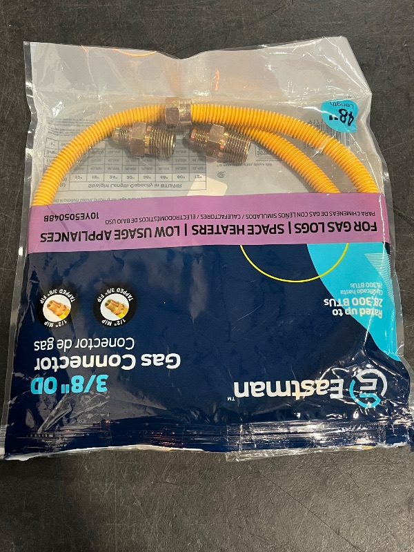 Photo 1 of EASTMAN 48-in 1/2 -in MIP Inlet x 1/2 -in MIP Outlet Stainless steel Gas connector
