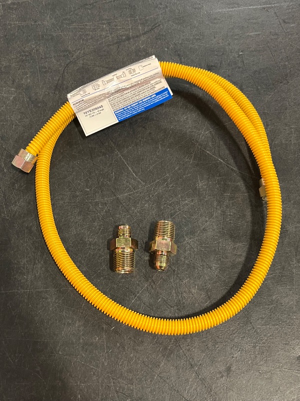 Photo 1 of EASTMAN 48-in 1/2 -in MIP Inlet x 1/2 -in MIP Outlet Stainless steel Gas connector
