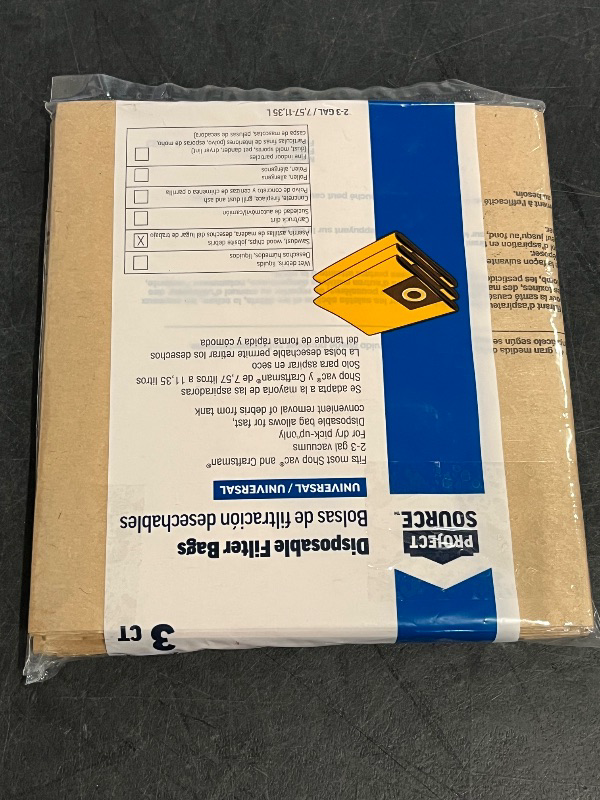 Photo 1 of CRAFTSMAN 2 -Pack 3-Gallon Tear Resistant Wet/Dry Filter bag
