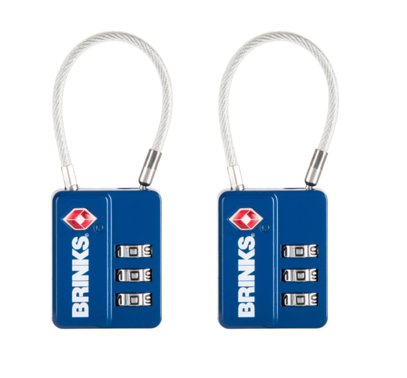 View 1 of Brinks TSA Combination Padlock, 1-1/4-in Wide x 2-1/4-in Shackle, TSA Accepted (2-Pack)
