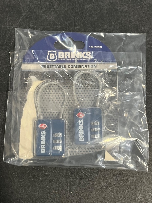 View 3 of Brinks TSA Combination Padlock, 1-1/4-in Wide x 2-1/4-in Shackle, TSA Accepted (2-Pack)
