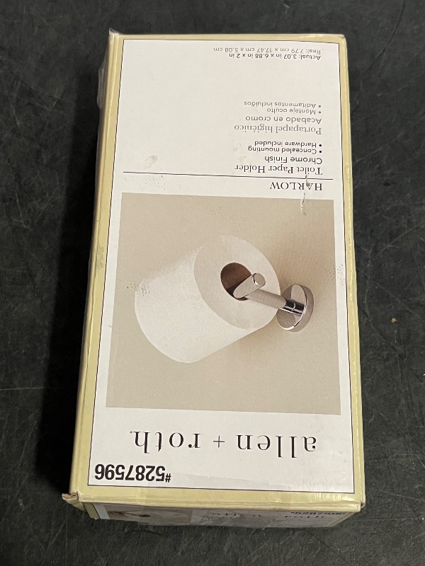 Photo 1 of Allen + Roth Harlow Polished Chrome Wall mount Single post Toilet Paper Holder 1 -Rolls