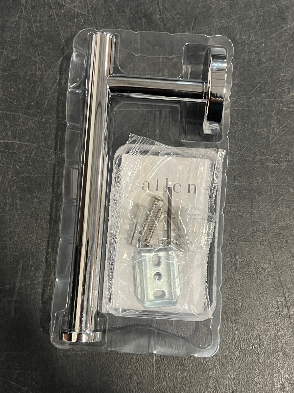 Photo 1 of Allen + Roth Harlow Polished Chrome Wall mount Single post Toilet Paper Holder 1 -Rolls