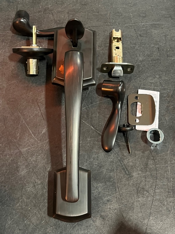 View 2 of Kwikset Signature Series Prescott Venetian Bronze Exterior Entry Door Handleset