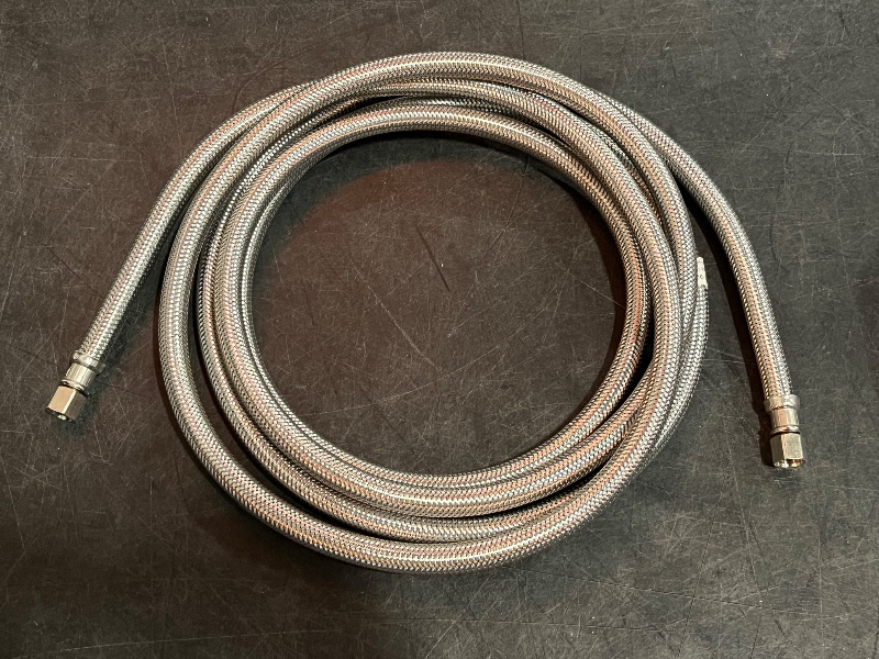 Photo 1 of EASTMAN 20-ft 1/4 -in Compression Inlet x 1/4 -in Compression Outlet Stainless steel Ice maker connector
