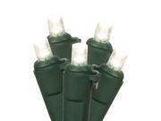 Photo 1 of Gerson 66762 - 60 Light 16.5' Green Wire Warm White LED Wide Angle Miniature Christmas Light String Set