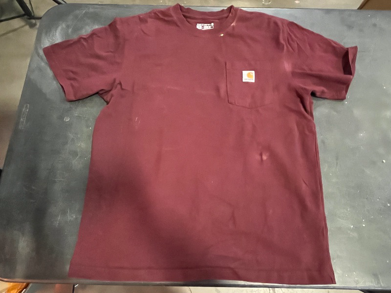 View 2 of (M) Carhartt Workwear Men's Gray Heavy Weight Knit Short sleeve Solid T-Shirt
