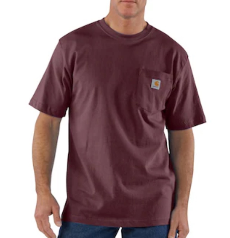 View 1 of (M) Carhartt Workwear Men's Gray Heavy Weight Knit Short sleeve Solid T-Shirt
