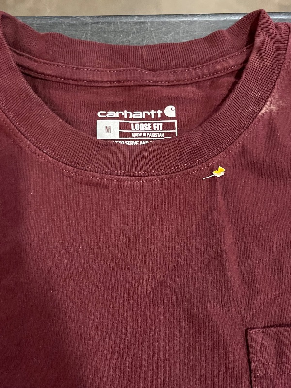 View 3 of (M) Carhartt Workwear Men's Gray Heavy Weight Knit Short sleeve Solid T-Shirt
