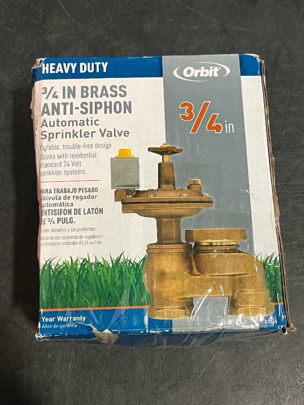 Photo 1 of Orbit 0.75-in Brass Electric Anti-siphon Irrigation Valve