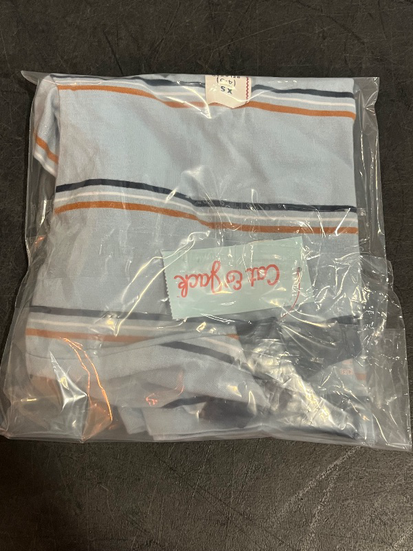 Photo 1 of (XS) Boys' Short Sleeve Striped Oversized T-Shirt - Cat & Jack™ Light Blue XS
