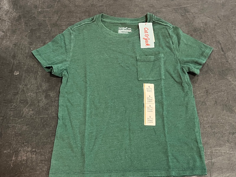View 2 of (S) Boys' Short Sleeve Washed Pocket T-Shirt - Cat & Jack™ Dark Green S