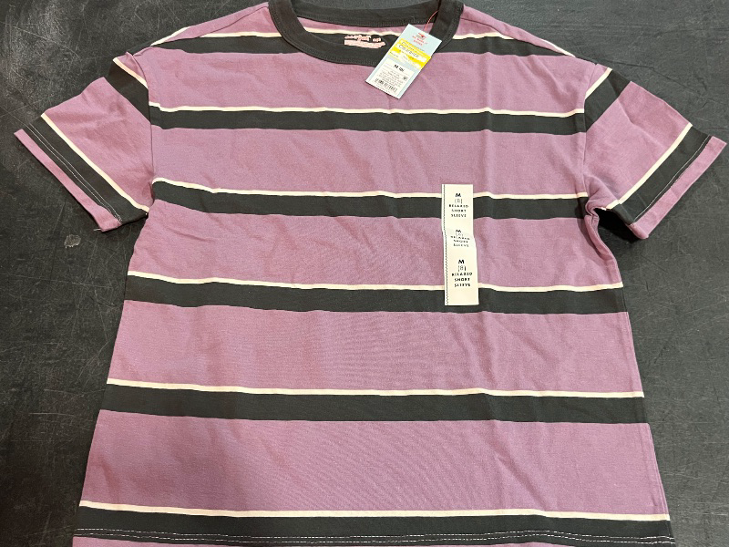 Photo 1 of (M) Boys' Short Sleeve Striped Oversized T-Shirt - Cat & Jack™ Brick Red M
