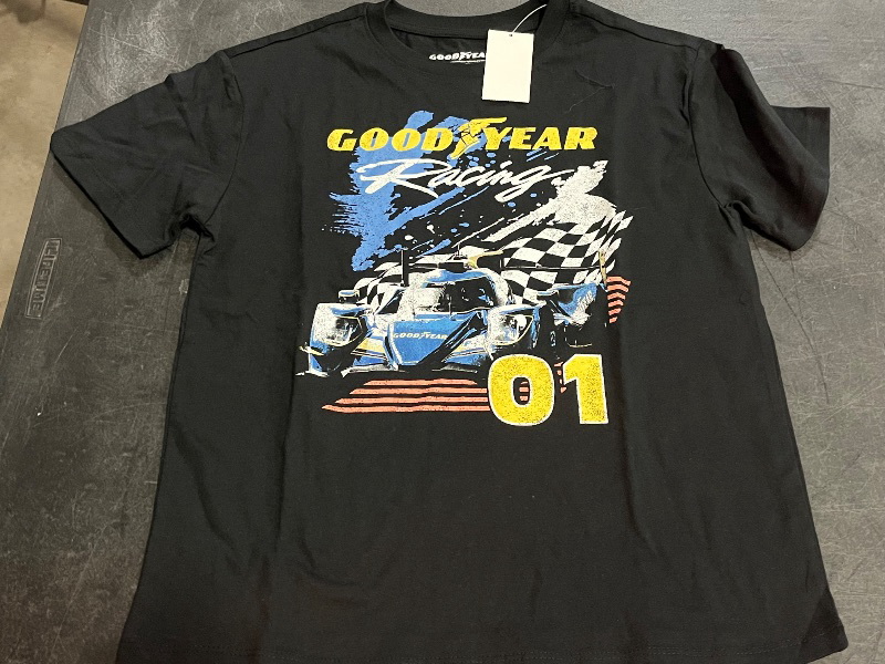 Photo 1 of (M) Girls' Goodyear Racing Oversized Short Sleeve Graphic T-Shirt - Black M