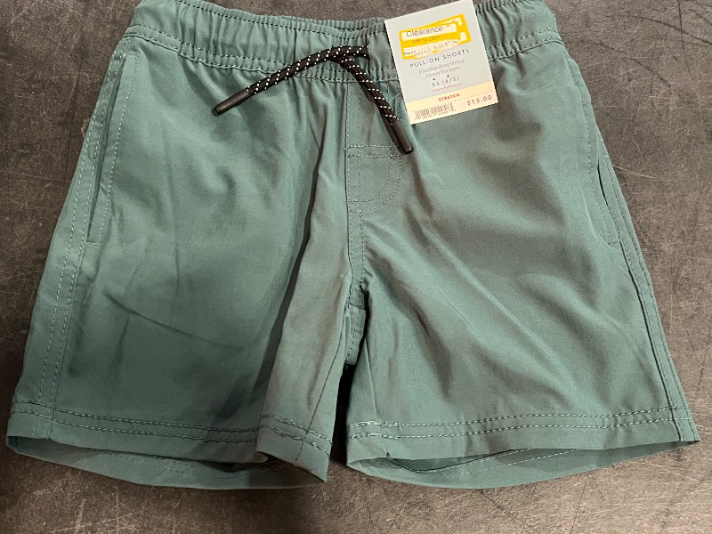 View 2 of (S) Boys' Quick Dry 'Above the Knee' Pull-on Shorts - Cat & Jack™ Dark Teal Green S: Recycled Polyester, Spandex, Drawstring